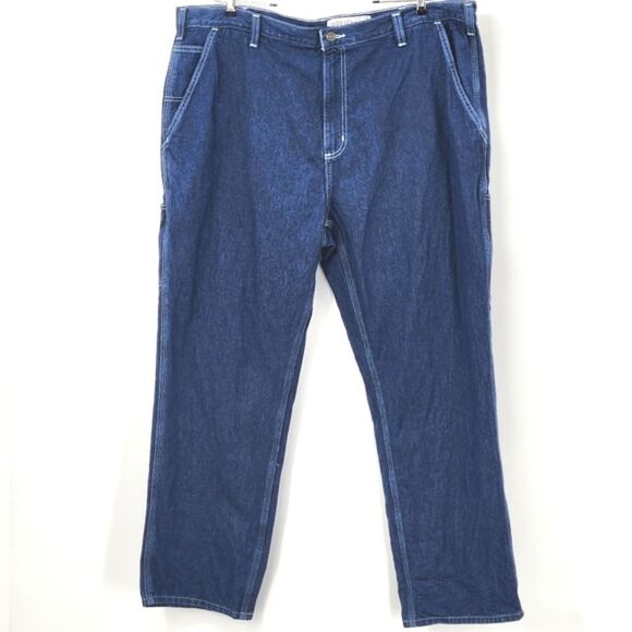 Carhartt Dungaree Fit Utility Blue Carpenter Jeans Workwear Men's 42x30 - Picture 2 of 13